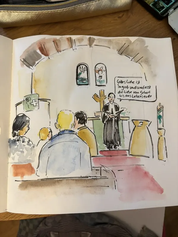 Ausschnitt aus einem Taufskizzenbuch